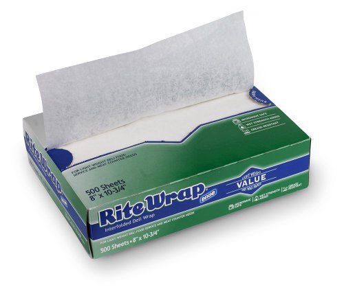 Rite-Wrap RW86 Interfolded Light Weight Dry Waxed Deli Paper, 10.75&#034; Length x 8&#034;