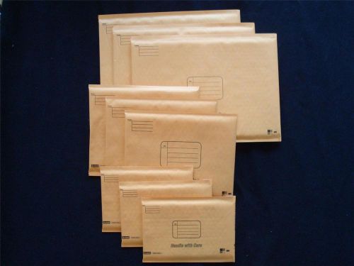 Scotch bubble mailers variety pack - 3 different sizes - 3 of each sizes 0, 2, 5 for sale