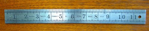 Early Starrett No. 414 Machinist’s 12” Metal Rule Ruler Made in USA 2 Sided