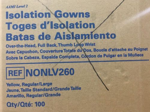 MEDLINE AAMI Isolation Gowns NONLV260 Regular/Large Over The Head Box of 100