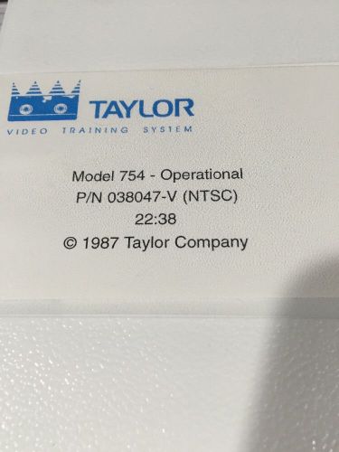 Taylor-video Training System Video Model-754 Operational