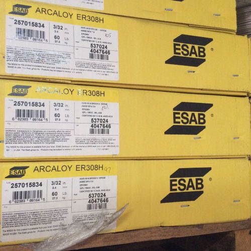 ESAB ARCALOY STAINLESS STEEL ER308H 3/32&#034; 60 lbs spool Mig Wire NEW