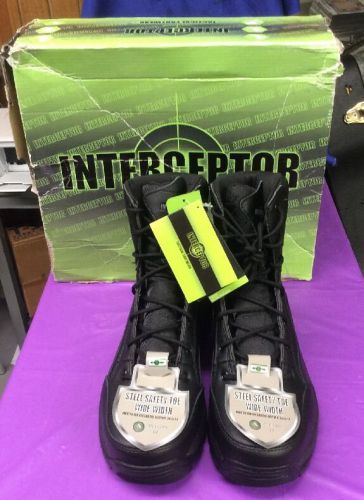 Interceptor Tactical Footwear Black Steel Toe Size 10.5