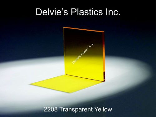 3/16&#034; 2208 Transparent Yellow Cell Cast Acrylic Sheet  12&#034; x 12&#034;