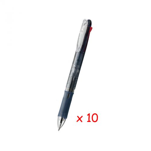 GENUINE Zebra B4A5 Clip-on Slim 4C 0.7mm 4-Color Ballpoint Pen (10pcs) - Black