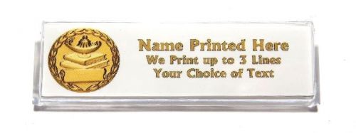 Lamp Learning Gold Custom Name Tag Badge ID Pin Magnet for Teacher Professor
