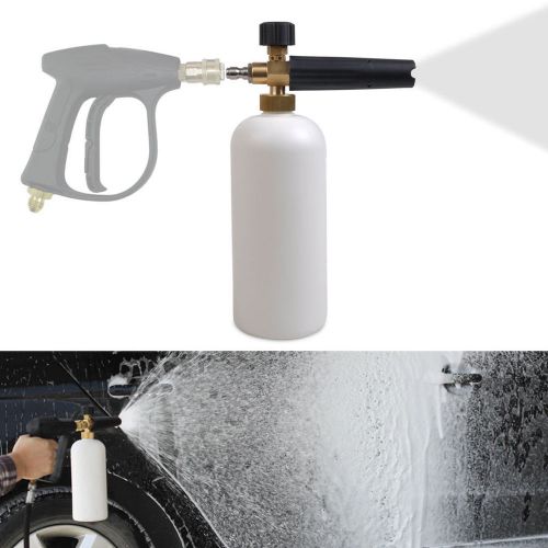 Useful 1L 1/4&#034; Adjustable Car Wash Gun Snow Foam Lance Washer Soap Bottle Cannon