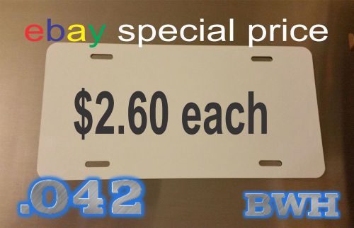 .042 white aluminum dye sublimation license plates 6&#034; x12&#034; - lot of 50pcs for sale
