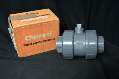 Nibco chemtrol tru-bloc true union ball valve ~ size 2&#034; ~ pvc ~ socket for sale