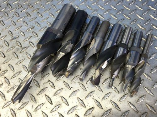 LOT OF PRECISION HSS S&amp;D REDUCED SHANK PILOTED DRILLS 1-1/16&#034; TO 1-3/4&#034;