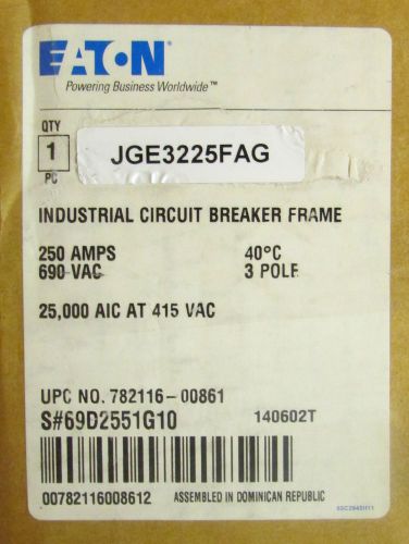 Eaton Cutler Hammer JGE3225FAG Breaker JGE3250NN w/ Trip Unit Line Load Lugs