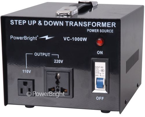 PowerBright 1000 Watt Voltage Transformer/Converter 110-220 Volt Step UP / DOWN