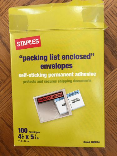 Staples Water Proof Packing List Enclosed Labels 4 1/2&#034; x 5 1/2