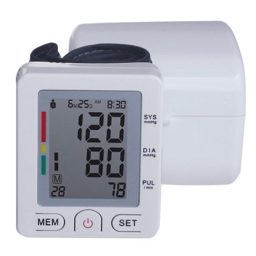 Fully Automatic Digital LCD Wrist Blood Pressure Heart Beat Rate Pulse Meter F5