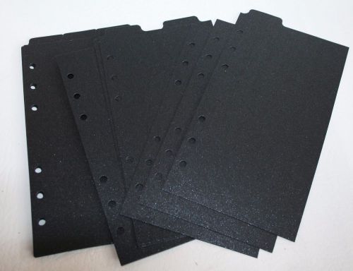 9 Shimmery Black Onyx Filofax Personal Kate Spade size dividers subject top tab
