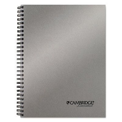 Side-Bound Guided Business Notebook, 7 1/2 x 9 1/2, Metallic Silver, 80 Sheets