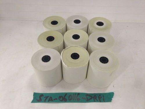 LOT of 9 Staples Paper Rolls - 2-Ply - White/Canary - 3&#034;x85&#039; - 18223