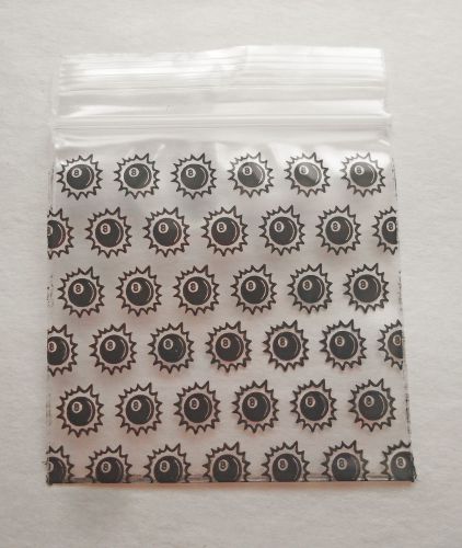 100 Black 8 Ball Bag 2x2 Small Plastic Baggies 2020 Tiny Mini Ziplock Dime Bags