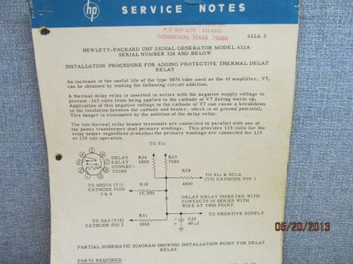 Agilent/HP 612A UHF Generator Install Procedure Add Thermal Delay Service Note