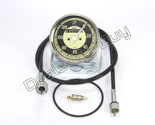 BMW R25 R27 R50 R51 R69 R72 TACHO / SPEEDOMETER 0 - 120 MPH WITH CABLE AND BULB