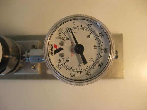 1/4&#034; high purity gas stick,tescom 60 regulator, gauge, 2 tescom valves, mounted for sale