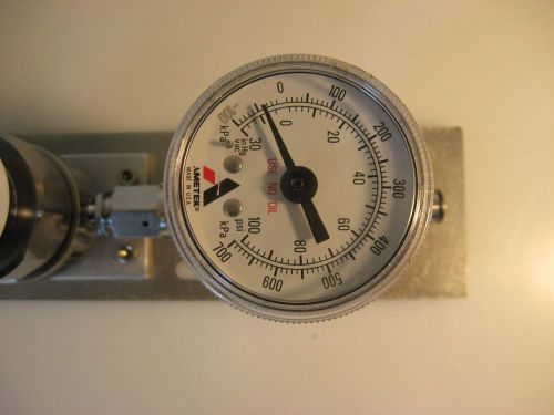 1/4&#034; High Purity Gas Stick,Tescom 60 Regulator, Gauge, 2 Tescom Valves, Mounted