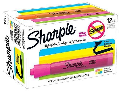 Sharpie Accent Tank-Style Highlighters, Assorted Colors, 12 Pack (25053)
