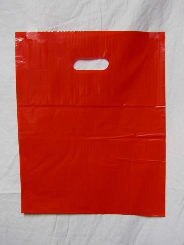 50 12&#034; x 15&#034; Red GLOSSY Low-Density Plastic Merchandise Bags