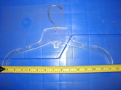 100 14&#034; top shirt kids, childerns clothes hangers plastic metal swivel hook for sale