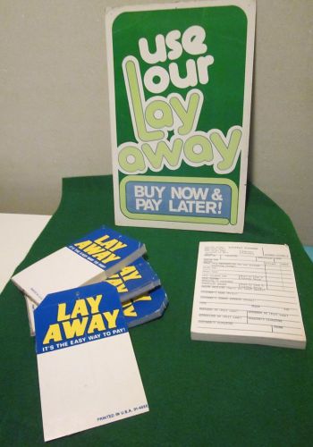 NOS VTG Lay-Away Purchase Tags, Vouchers &amp; Sign