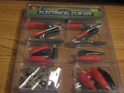 28 pc. alligator clip test lead assortment electrical batery clamp connector kit for sale