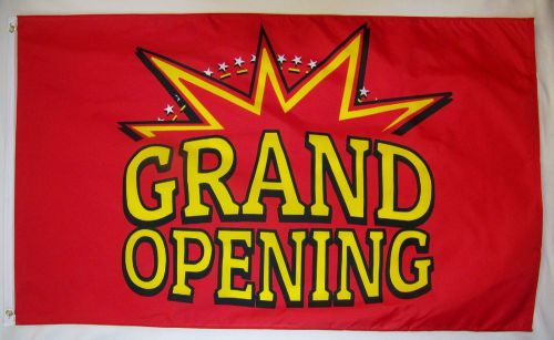 Grand Opening  Star Burst Flag 3&#039; X 5&#039; Deluxe Indoor Outdoor Business Banner