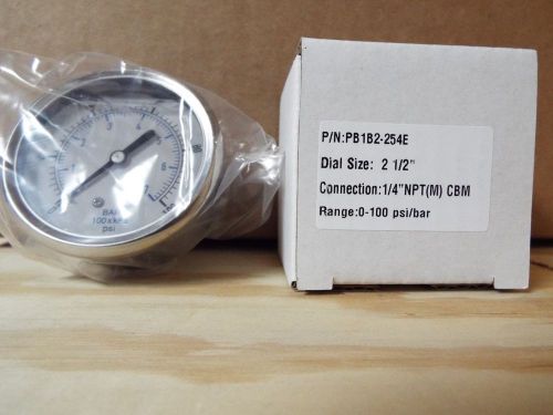 0-100 psi/bar 2.5&#034; stainless brass center back mount pressure gauge for sale