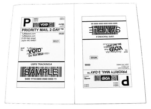 200 Half Sheet Shipping Labels for Laser/InkJet 5-1/2&#034; x 8-1/2&#034; (Same size as...