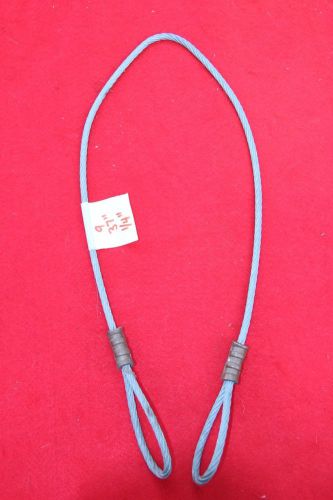 1/4&#034; galvanized wire rope cable 37&#034; (3&#039;-1&#034;) w/ ends / eye loops ~ 7 x 19 for sale