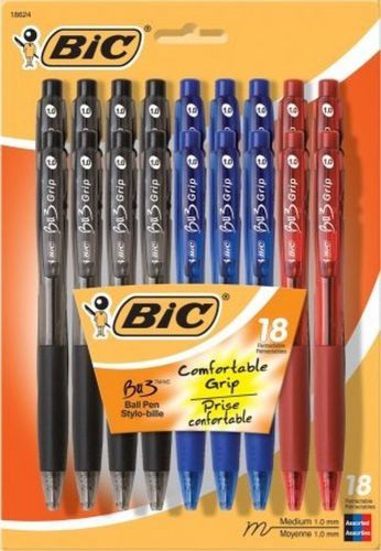 Bic Corporation BU3P18-AST 18 Count Assorted BU3 Ball Point Pens