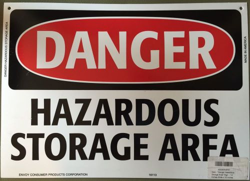 Danger Sign - Hazardous Storage Area , 10x14 HDPE Plastic Sign