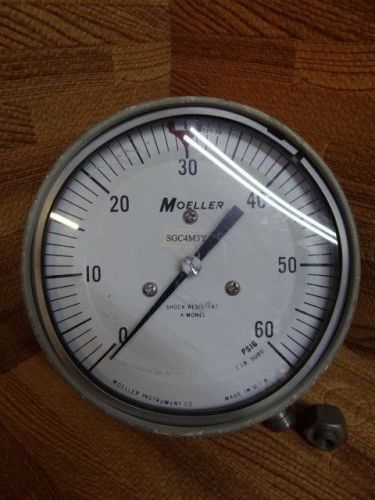 Moeller 4 1/2&#034; Pressure Gauge 0-60 PSI 1/4&#034; Bite Connection 24-71310A