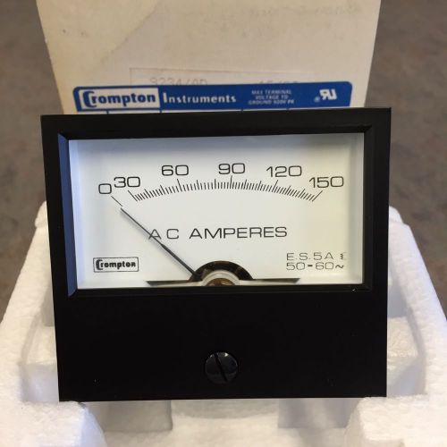 Amp Meter 0-150 Amperes AC Crompton Instruments AA-LSPZ 233-02 Amps *NEW*
