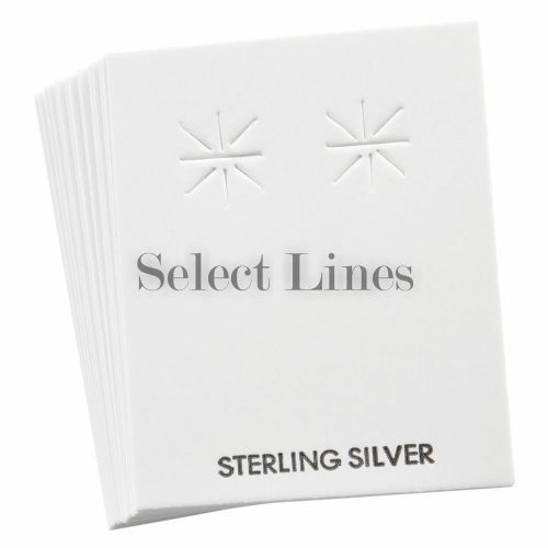 100 Silver White Earring Jewelry Cards Display 2&#034; H