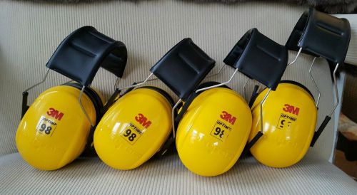 (4) 3M Peltor Optime 98 Over the Head Yellow Earmuffs- Lot Of 4