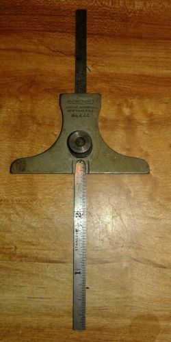 General 6&#034; Ruler Scale#610N w/ Depth Angle Gauge Stainless Steel #444 ~ USA