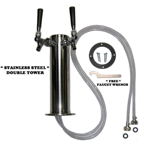 Double Tap Draft Beer Tower - Stainless Steel 153A Olmstead Products NEW -  Keg