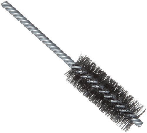 Weiler power tube brush, steel, round shank, double stem, double spiral, 1&#034; for sale