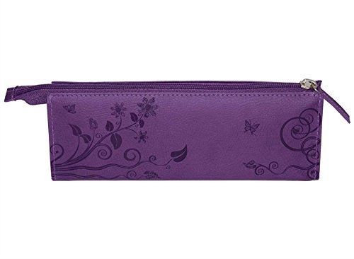 Pierre Belvedere Executive Line Embossed Pen and Pencil Pouch, Organic Flowers,