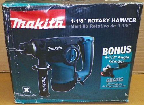 Makita hr2811fx 1-1/8 inch rotary hammer sds-plus with 4-1/2 inch angle grinder for sale