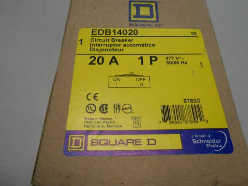 Square d edb14020 20 amp 277 volt circuit breaker for sale