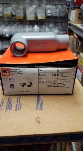 Box of 4 killark olb-3 1&#034; aluminum lb conduit body  l163 for sale