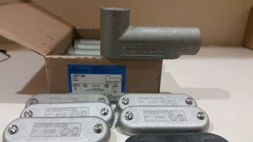 Box of 5 crouse hinds lb37-sa w/ cover and gasket 1&#034; aluminum form 7 for sale