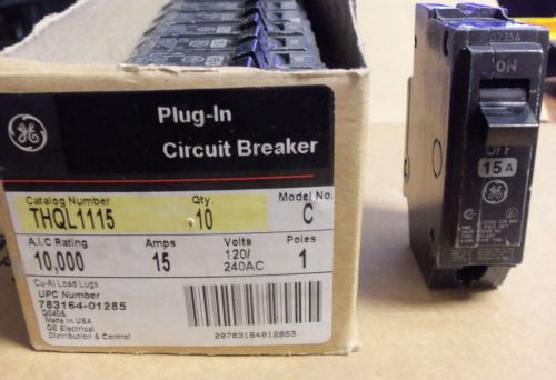 New ge thql thql1115 1 pole 15 amp circuit breaker for sale